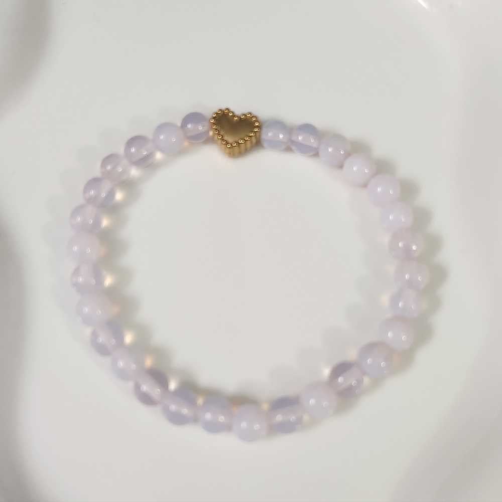 Handmade Pink Opalite Beaded Bracelet